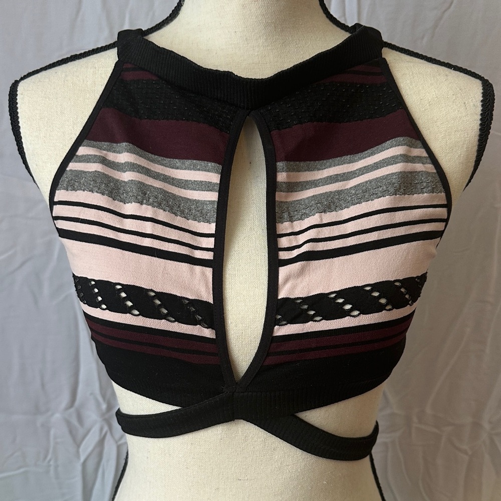 FP Movement by Free People Striped Cutout Bra